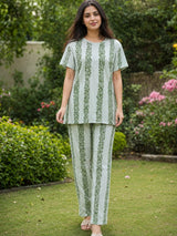 Floral Vine Pyjama Set – Sage