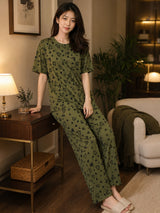 Sketch Heart Pyjama Set – Olive