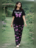 Ladies night suit pyjama set by Aaram Studio – Bowknot Pyjama Set – Black