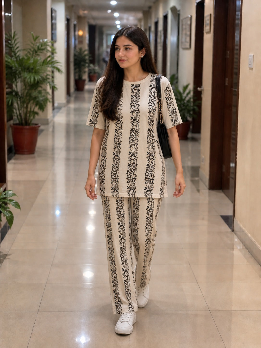 Ladies night suit pyjama set by The Style Studio – Vintage Floral Co-ord Set