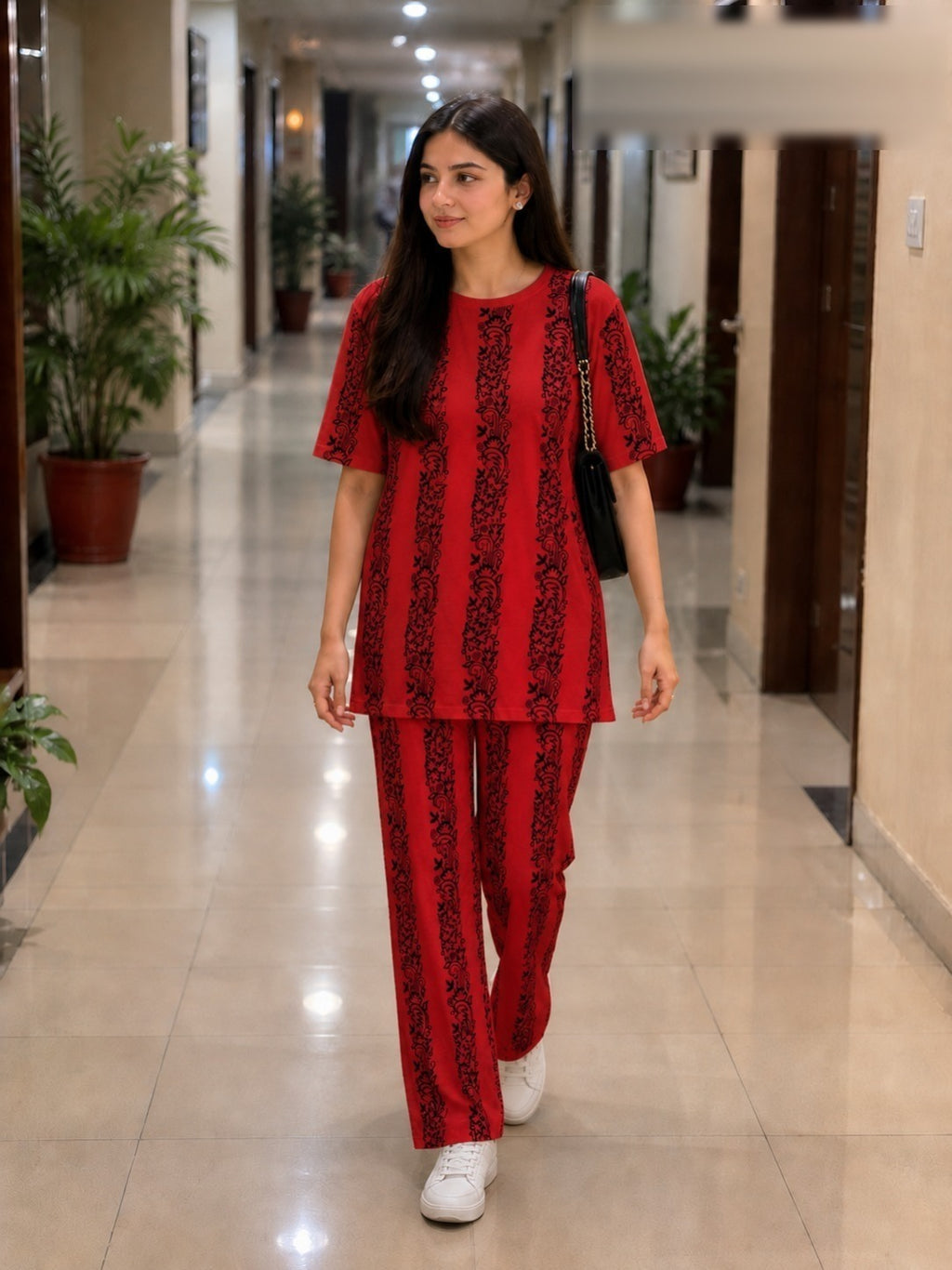 Ladies night suit pyjama set by The Style Studio – Vintage Floral Co-ord Set